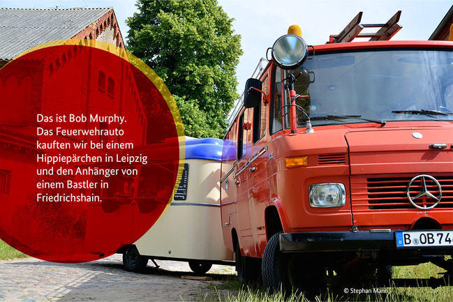 Gastronom Stephan Mann hat einen alten Feuerwehrwagen zu einer mobilen Bar aus- und umgebaut.