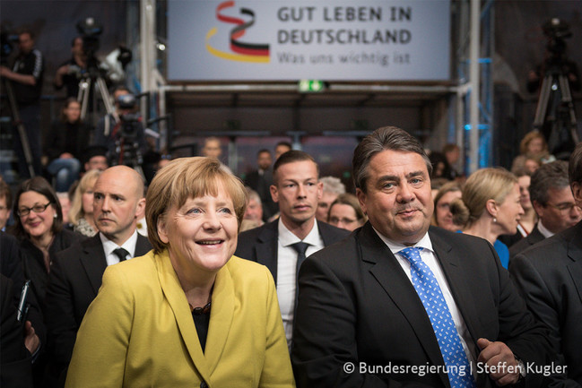 Auftaktveranstaltung Gut Leben: Bundeskanzlerin Angela Merkel und Bundeswirtschaftsminister Sigmar Gabriel