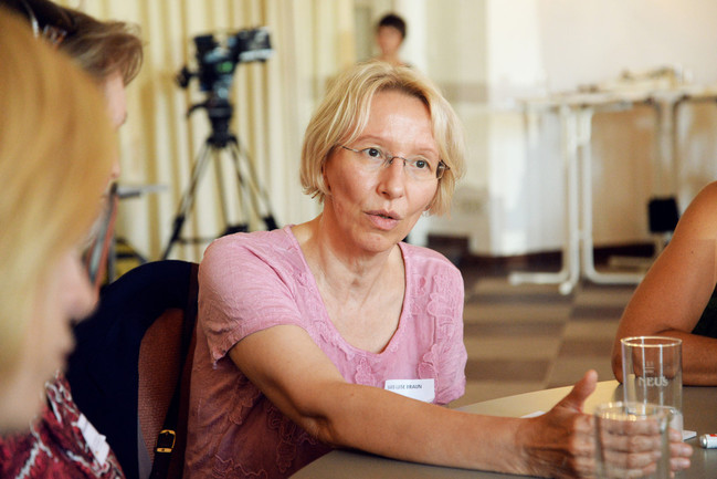 Teilnehmerin beim Bürgerdialog im Mannheimer Schloss 