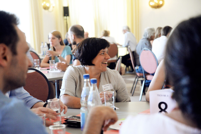 Teilnehmerin beim Bürgerdialog im Mannheimer Schloss 